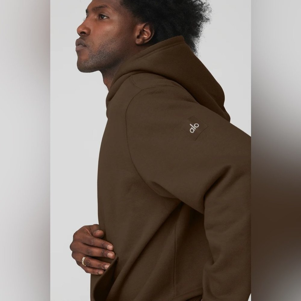 NEW ALO Yoga Renown Heavy Weight Hoodie in Espresso Brown | size M - Picture 1 of 7